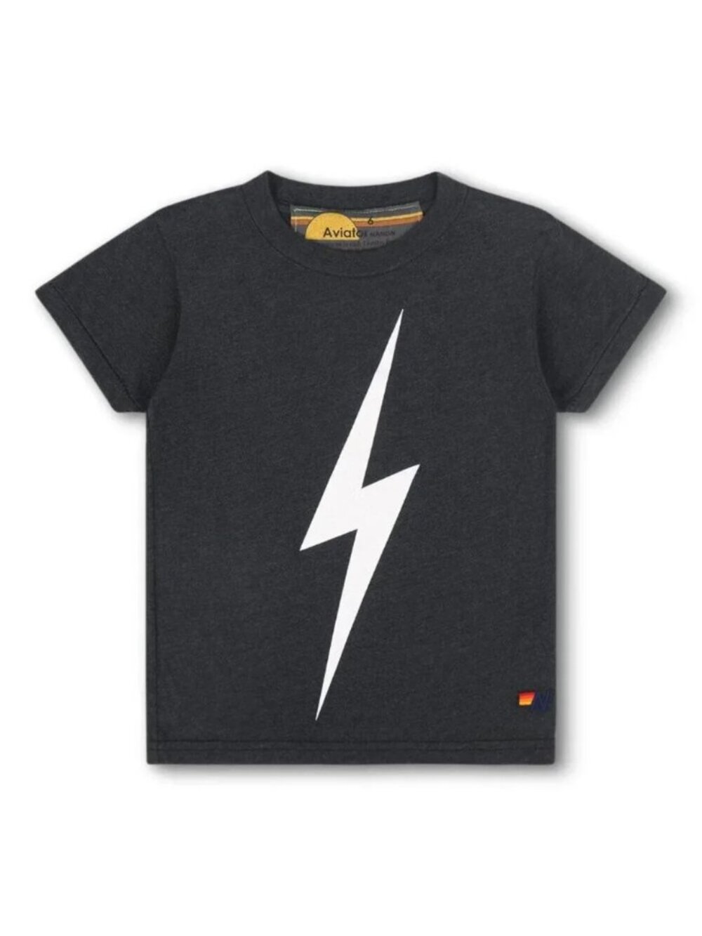 Aviator Nation Kid's Bolt Tee in Charcoal Size 2